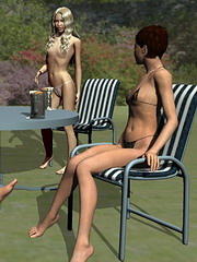 3d young amanda and dad three pussy hunters get it on with two young busty brunettes